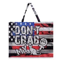 Dont Grab My Zipper Large Tote Bag by Valentinaart