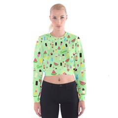 Summer Pattern Cropped Sweatshirt by Valentinaart