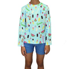 Summer Pattern Kids  Long Sleeve Swimwear by Valentinaart