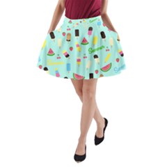 Summer Pattern A-line Pocket Skirt by Valentinaart