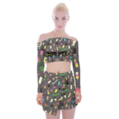 Summer Pattern Off Shoulder Top With Skirt Set by Valentinaart