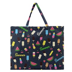 Summer Pattern Zipper Large Tote Bag by Valentinaart