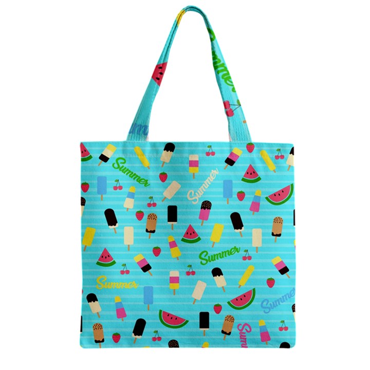 Summer pattern Zipper Grocery Tote Bag