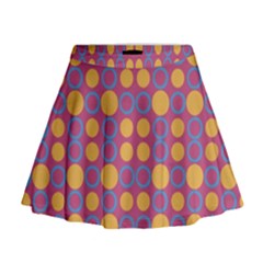 Colorful Geometric Polka Print Mini Flare Skirt by dflcprintsclothing
