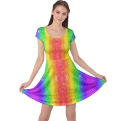 Striped Painted Rainbow Cap Sleeve Dresses by Brini