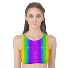 Striped Painted Rainbow Tank Bikini Top by Brini