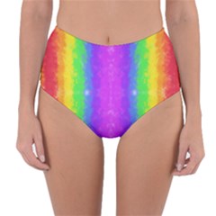 Striped Painted Rainbow Reversible High-waist Bikini Bottoms by Brini