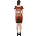 Liquid Sunset, A Beautiful Fractal Burst Of Fiery Colors Short Sleeve Skater Dress View2