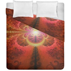 Liquid Sunset, A Beautiful Fractal Burst Of Fiery Colors Duvet Cover Double Side (california King Size) by jayaprime