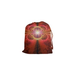 Liquid Sunset, A Beautiful Fractal Burst Of Fiery Colors Drawstring Pouches (xs) 