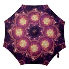 A Gold And Royal Purple Fractal Map Of The Stars Hook Handle Umbrellas (medium) by jayaprime