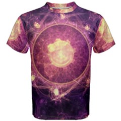A Gold And Royal Purple Fractal Map Of The Stars Men s Cotton Tee