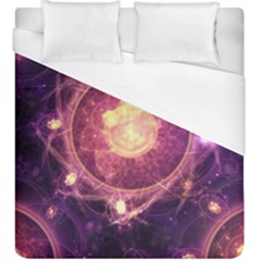 A Gold And Royal Purple Fractal Map Of The Stars Duvet Cover (king Size)