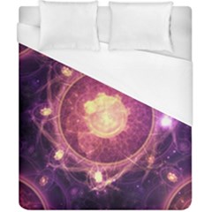 A Gold And Royal Purple Fractal Map Of The Stars Duvet Cover (california King Size)