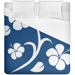 Blue Hawaiian Flower Floral Duvet Cover (king Size) by Mariart