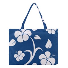 Blue Hawaiian Flower Floral Medium Tote Bag by Mariart