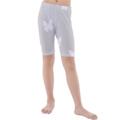 Butterfly Silhouette Organic Prints Linen Metallic Synthetic Wall Pink Kids  Mid Length Swim Shorts by Mariart