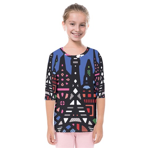 7 Wonders World Kids  Quarter Sleeve Raglan Tee by Mariart