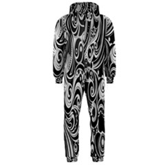 Black White Shape Hooded Jumpsuit (men)  by Mariart