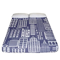 Building Citi Town Cityscape Fitted Sheet (California King Size)