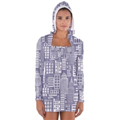 Building Citi Town Cityscape Women s Long Sleeve Hooded T-shirt