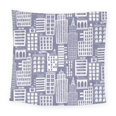 Building Citi Town Cityscape Square Tapestry (Large)