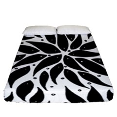 Flower Fish Black Swim Fitted Sheet (queen Size) by Mariart