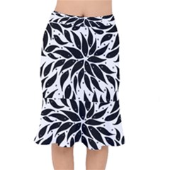 Flower Fish Black Swim Mermaid Skirt