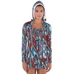 Dizzy Stone Wave Women s Long Sleeve Hooded T-shirt by Mariart