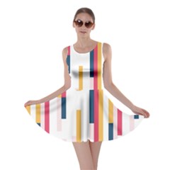 Geometric Line Vertical Rainbow Skater Dress by Mariart