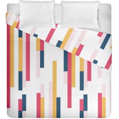 Geometric Line Vertical Rainbow Duvet Cover Double Side (king Size) by Mariart