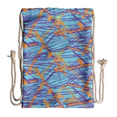 Geometric Line Cable Love Drawstring Bag (large) by Mariart