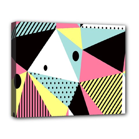 Geometric Polka Triangle Dots Line Deluxe Canvas 20  X 16  