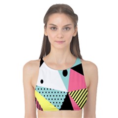 Geometric Polka Triangle Dots Line Tank Bikini Top by Mariart