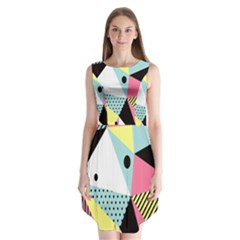 Geometric Polka Triangle Dots Line Sleeveless Chiffon Dress   by Mariart