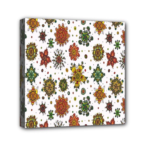 Flower Floral Sunflower Rose Pattern Base Mini Canvas 6  X 6  by Mariart