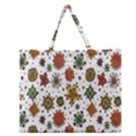 Flower Floral Sunflower Rose Pattern Base Zipper Large Tote Bag View1