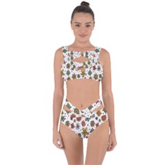 Flower Floral Sunflower Rose Pattern Base Bandaged Up Bikini Set  by Mariart