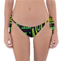 Half Grower Banner Polka Dots Circle Plaid Green Black Yellow Reversible Bikini Bottom View1