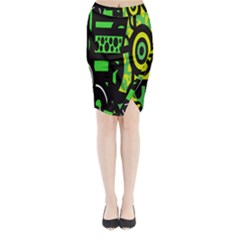 Half Grower Banner Polka Dots Circle Plaid Green Black Yellow Midi Wrap Pencil Skirt by Mariart