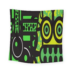 Half Grower Banner Polka Dots Circle Plaid Green Black Yellow Square Tapestry (small) by Mariart