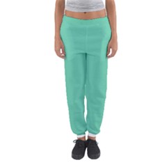 Aquamarine Solid Color  Women s Jogger Sweatpants