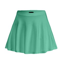 Aquamarine Solid Color  Mini Flare Skirt