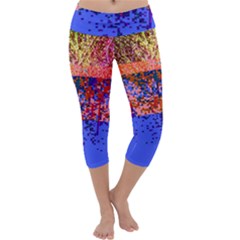 Glitchdrips Shadow Color Fire Capri Yoga Leggings by Mariart