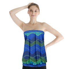 Geometric Line Wave Chevron Waves Novelty Strapless Top by Mariart