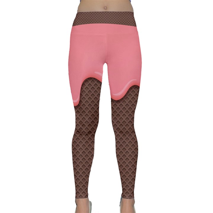 Ice Cream Pink Choholate Plaid Chevron Classic Yoga Leggings