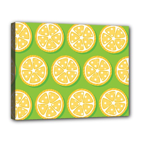 Lime Orange Yellow Green Fruit Canvas 14  X 11 