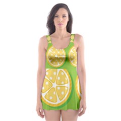 Lime Orange Yellow Green Fruit Skater Dress Swimsuit