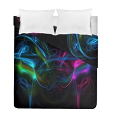 Light Waves Light Red Blue Duvet Cover Double Side (Full/ Double Size)