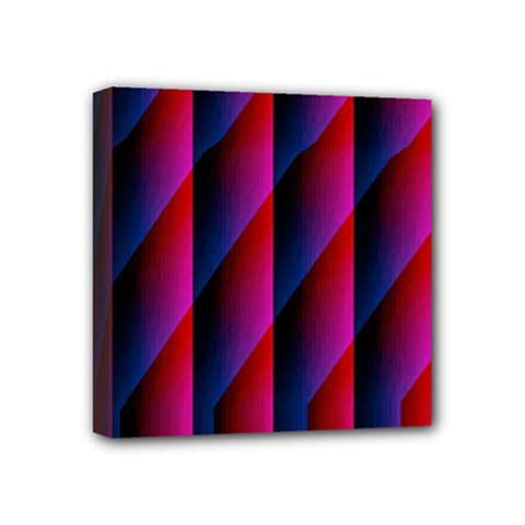 Photography Illustrations Line Wave Chevron Red Blue Vertical Light Mini Canvas 4  X 4  by Mariart